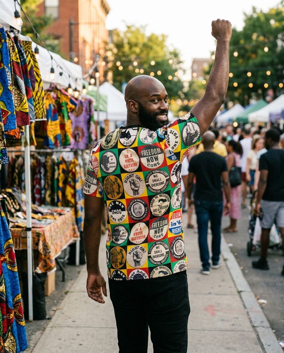 Civil Rights Buttons T-Shirt AOP Tee Tianci 
