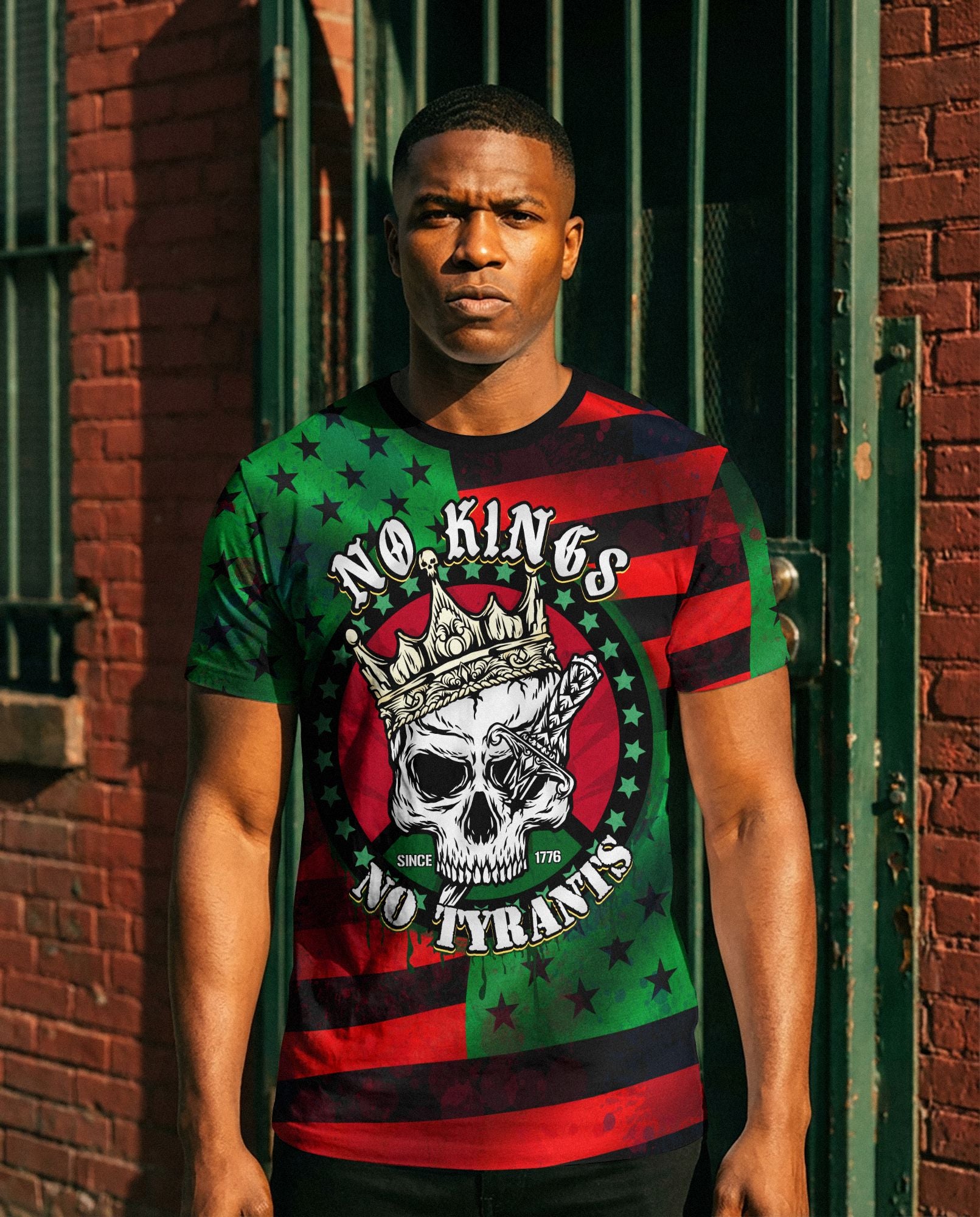No Kings No Tyrants T-shirt AOP Tee Tianci 