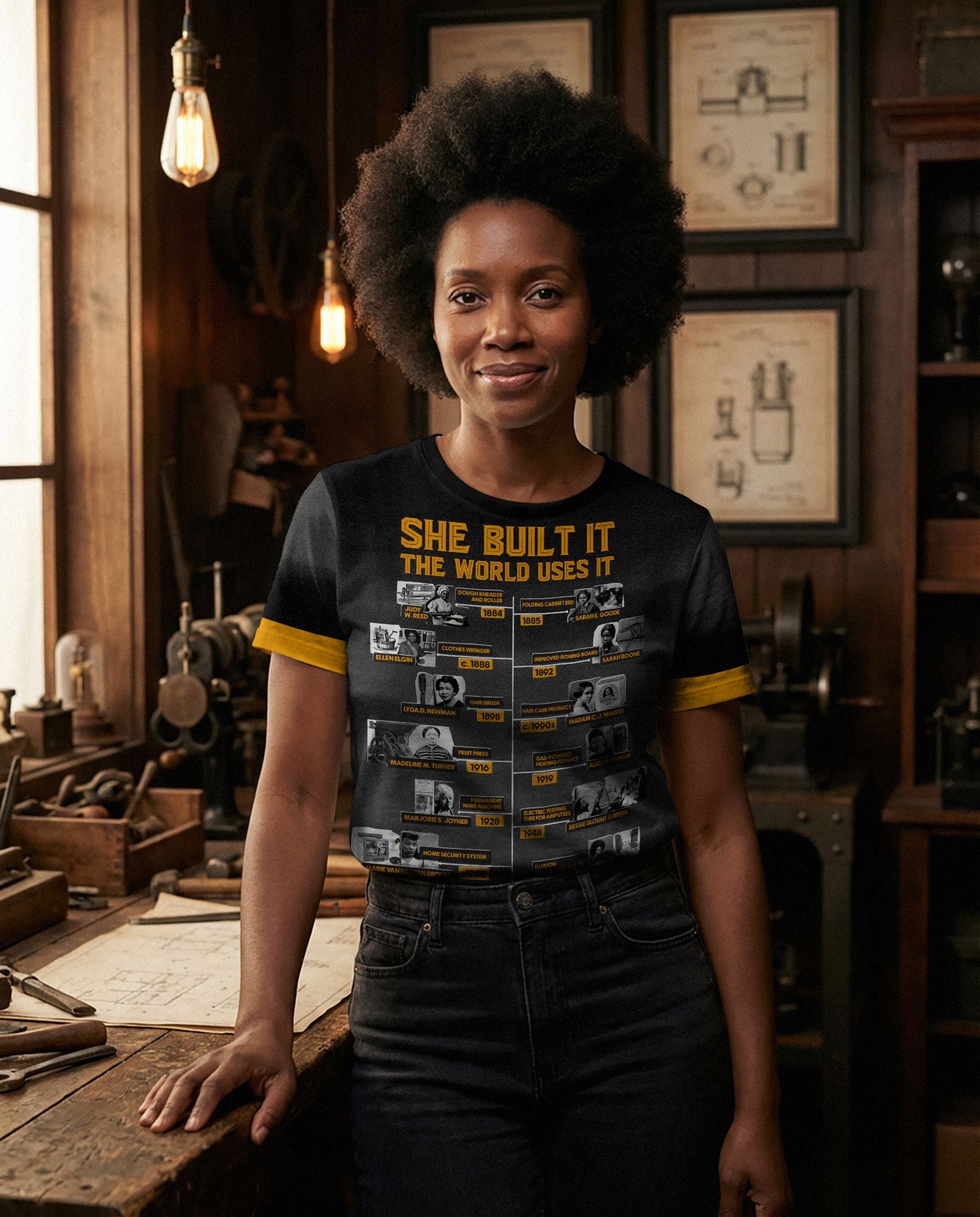 She Built It The World Uses It T-shirt AOP Tee Tianci 