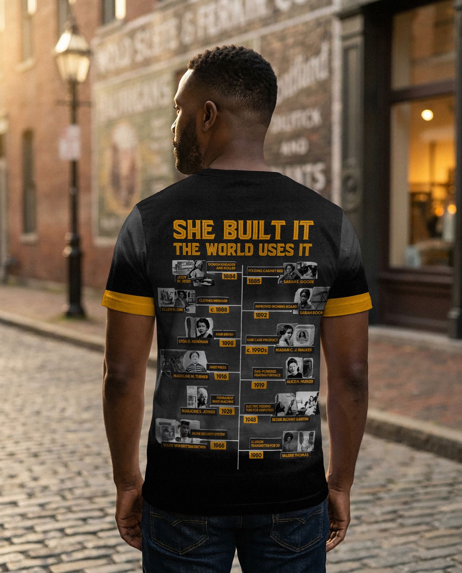 She Built It The World Uses It T-shirt AOP Tee Tianci 