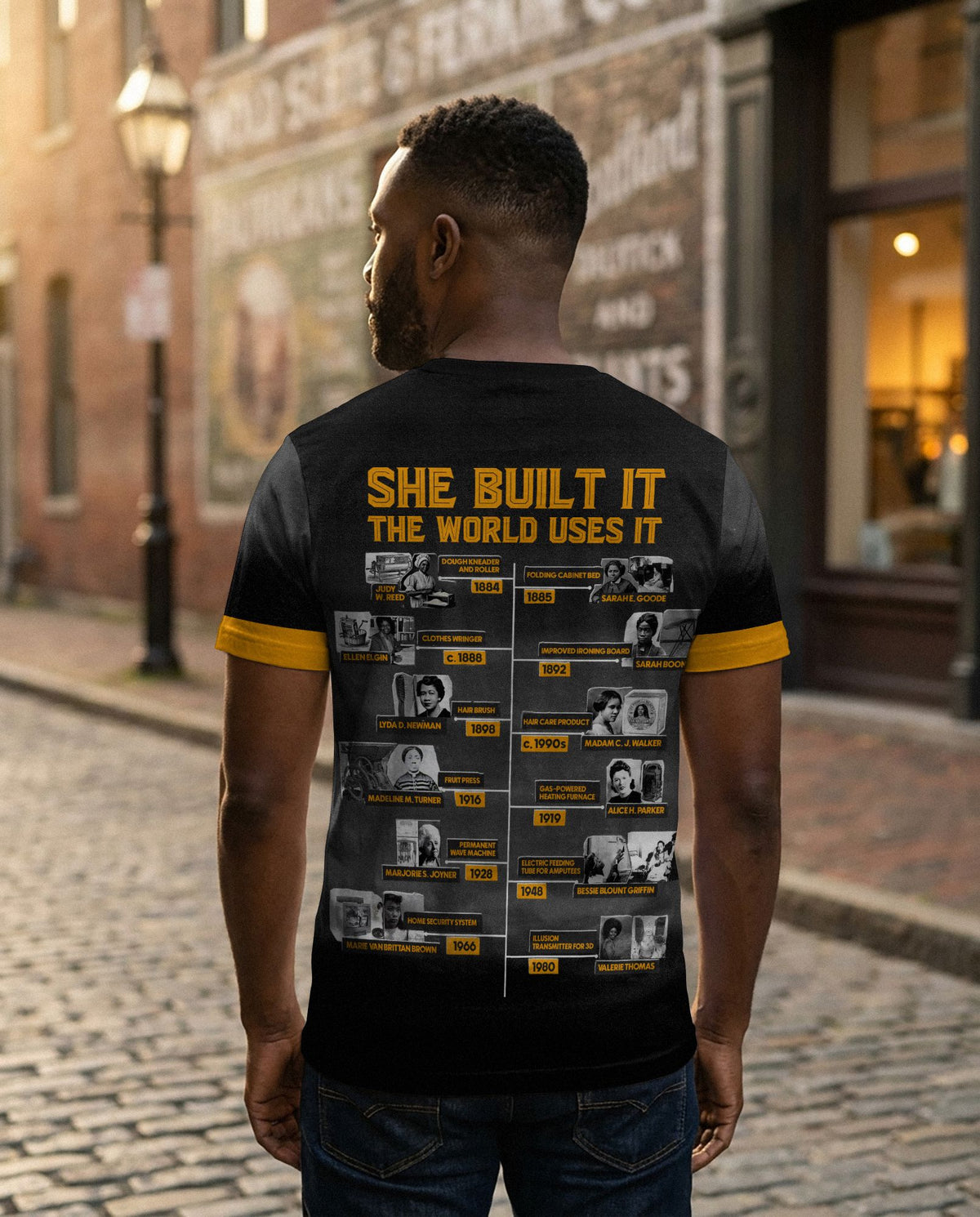 She Built It The World Uses It T-shirt AOP Tee Tianci 