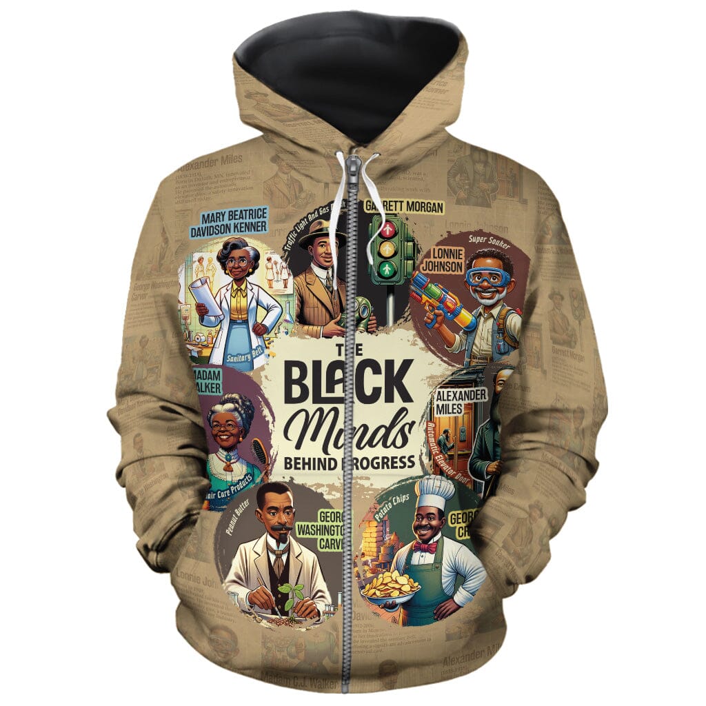 The Black Minds Behind Progress All-over Hoodie – Melaninful