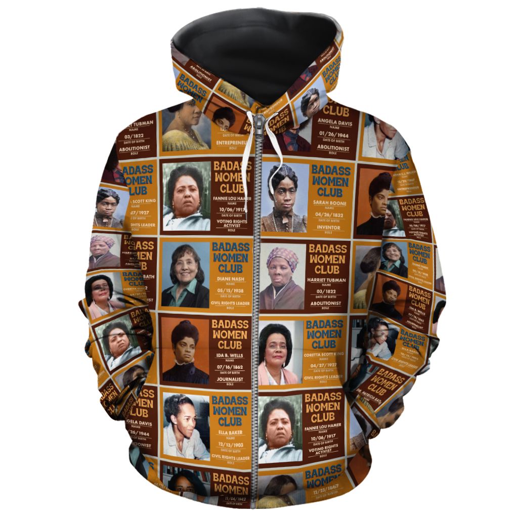 Badass Women Club All-over Hoodie Hoodie Tianci Zip S 