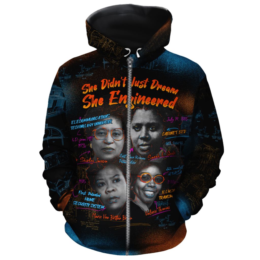 She Didn't Just Dream She Engineered All-over Hoodie Hoodie Tianci Zip S 