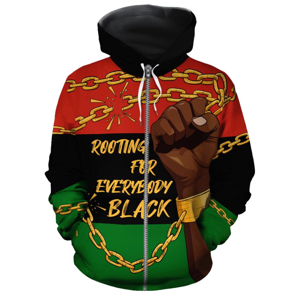 Rooting For Everybody Black All-over Hoodie Hoodie Tianci Zip S 