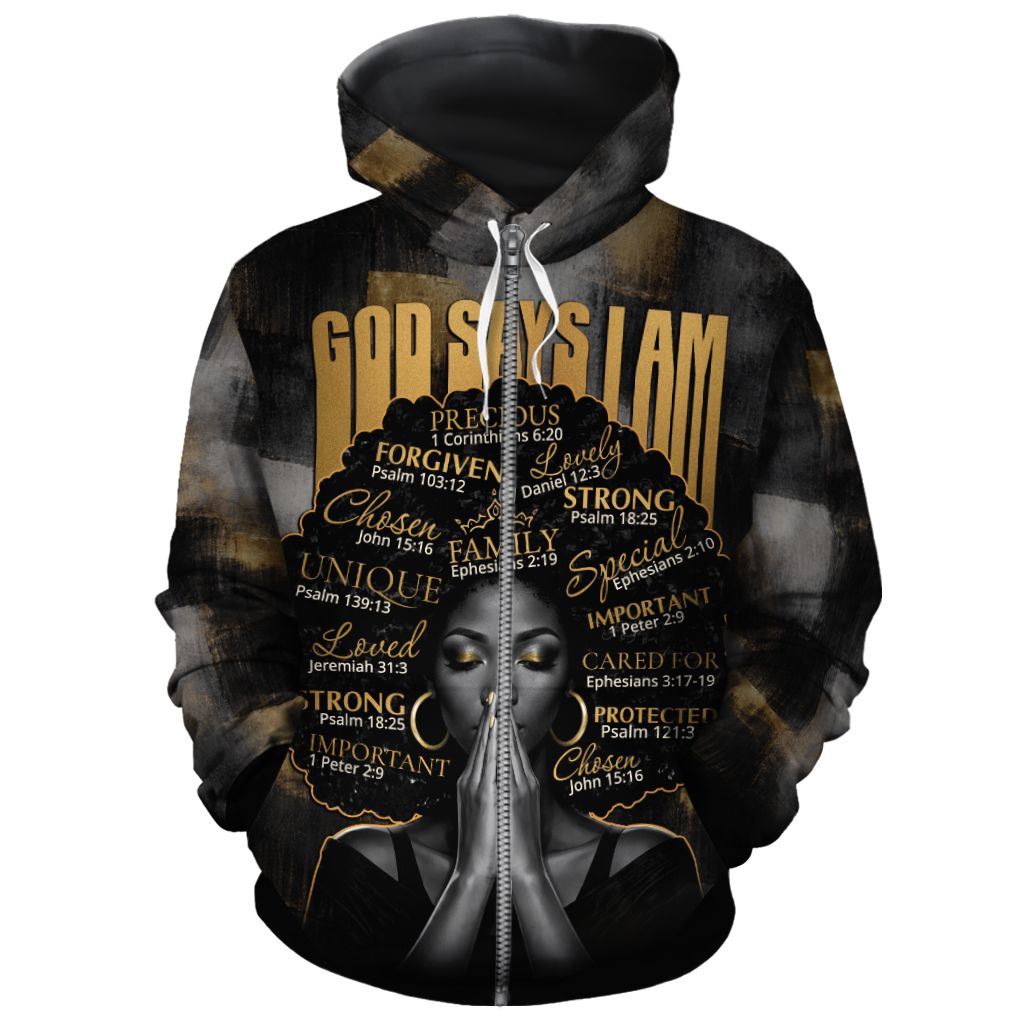 God Say I Am All-over Hoodie Hoodie Tianci Zip S 