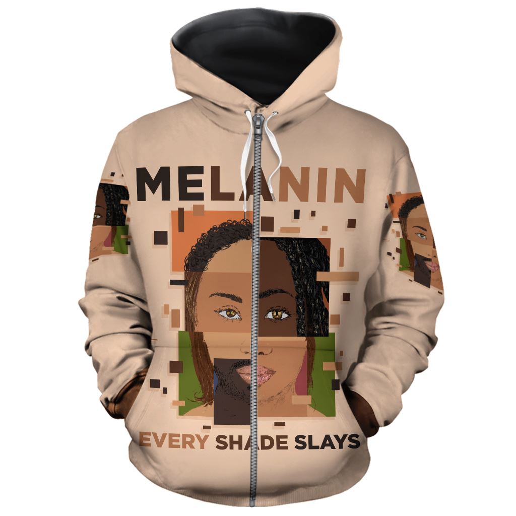 Melanin Every Shade Slays All-over Hoodie Hoodie Tianci Zip S 