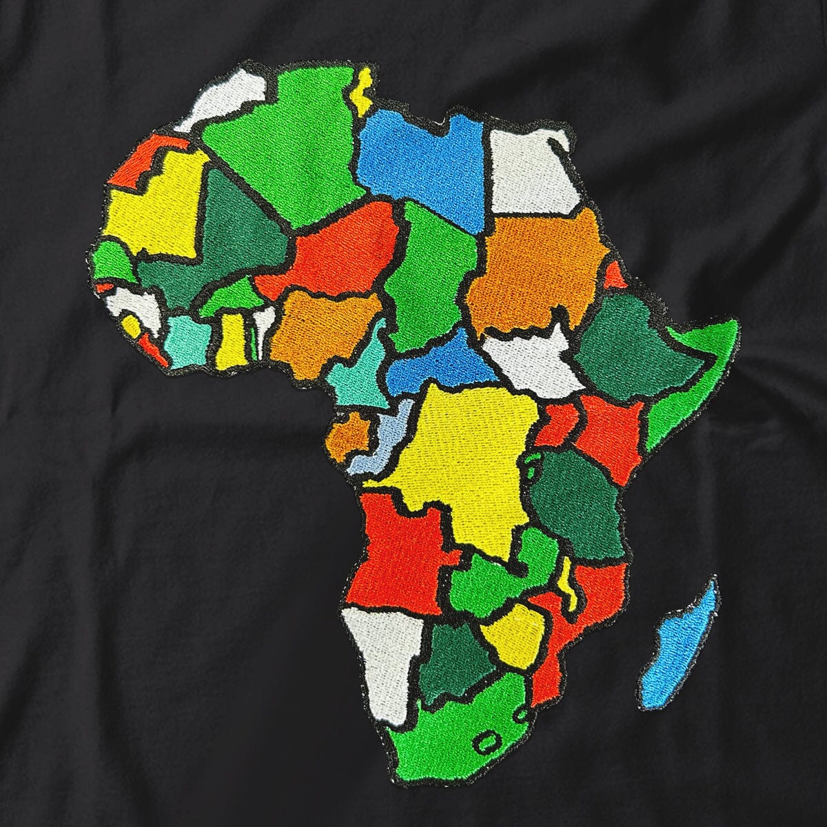 Africa Map Embroidered T-shirt Embroidered T-shirt Hubfulfill 