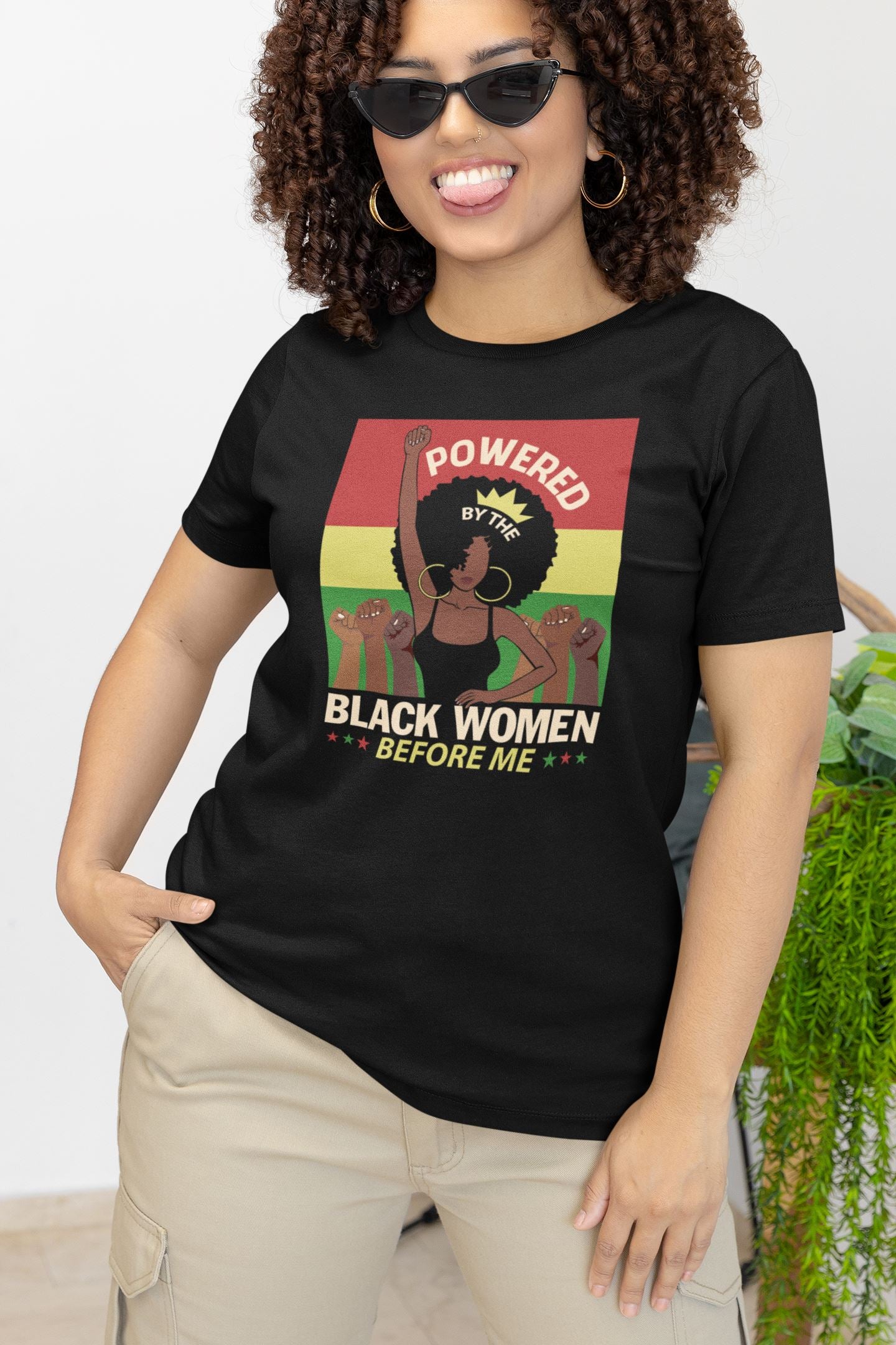Powered By The Black Women Before Me T-shirt Apparel Gearment 