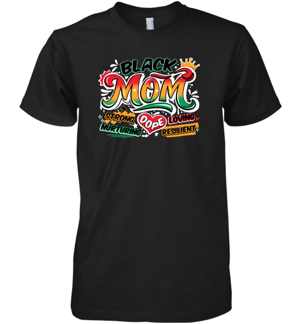 Black Mom Graffiti T-shirt Apparel Gearment Premium T-Shirt Black XS