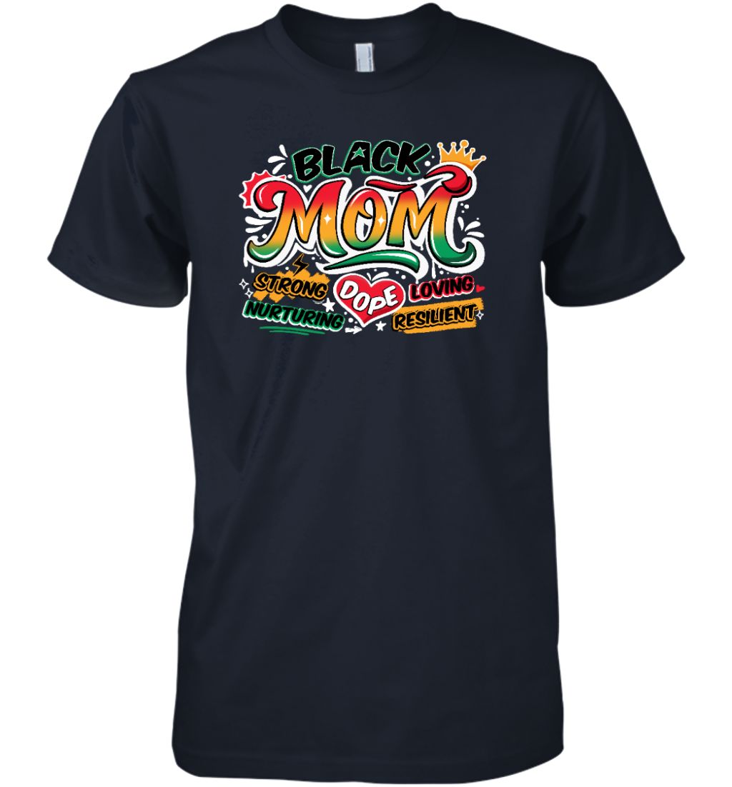 Black Mom Graffiti T-shirt Apparel Gearment Premium T-Shirt Midnight Navy XS
