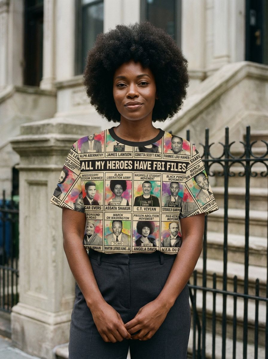 All My Heroes Have FBI Files T-shirt AOP Tee Tianci 