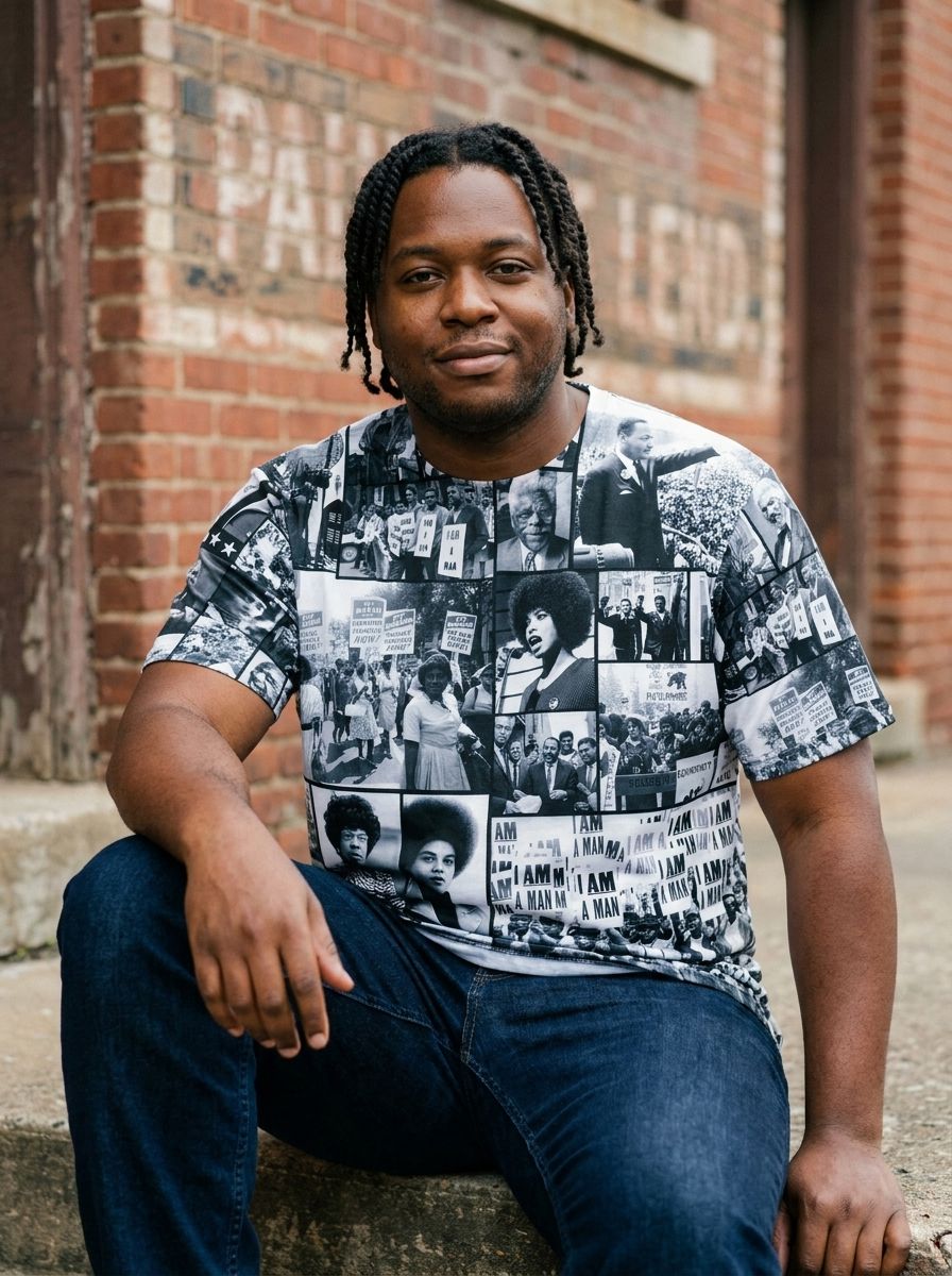 Black Power Image T-shirt AOP Tee Tianci 