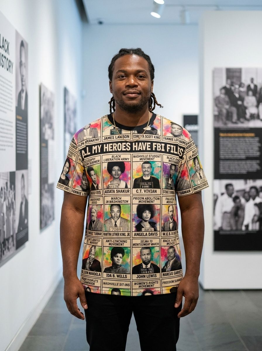 All My Heroes Have FBI Files T-shirt AOP Tee Tianci 