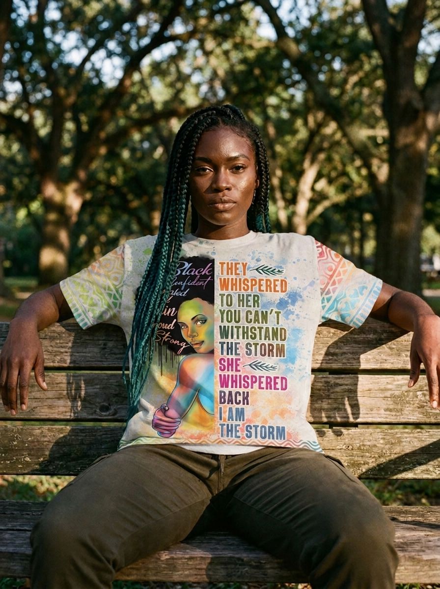 Black Girl I Am The Storm T-shirt AOP Tee Tianci 