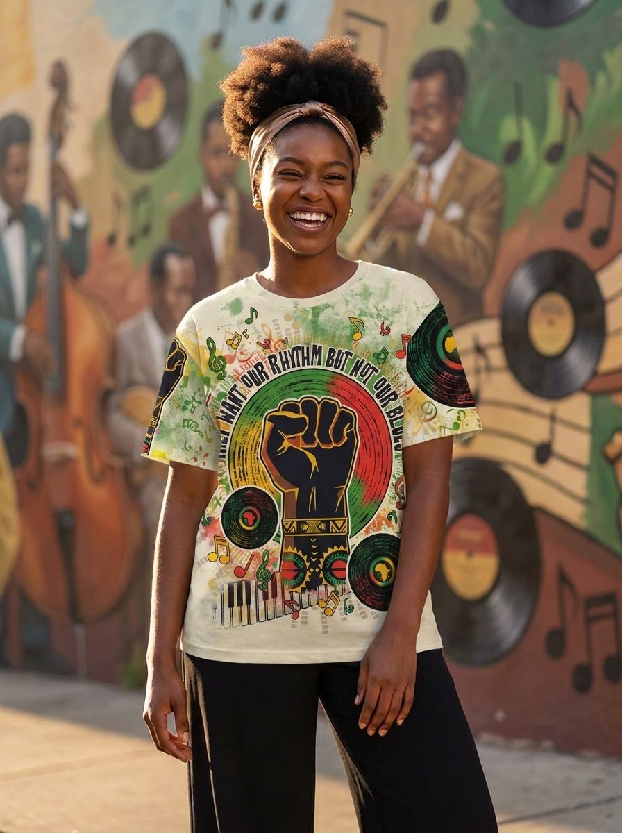 They Want Our Rhythm, Not Our Blues T-shirt AOP Tee Tianci 