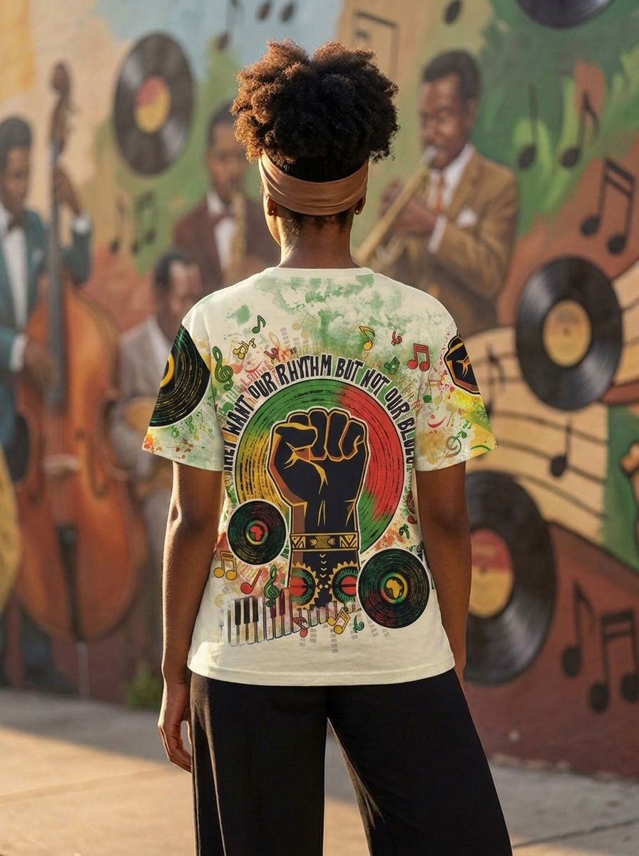 They Want Our Rhythm, Not Our Blues T-shirt AOP Tee Tianci 
