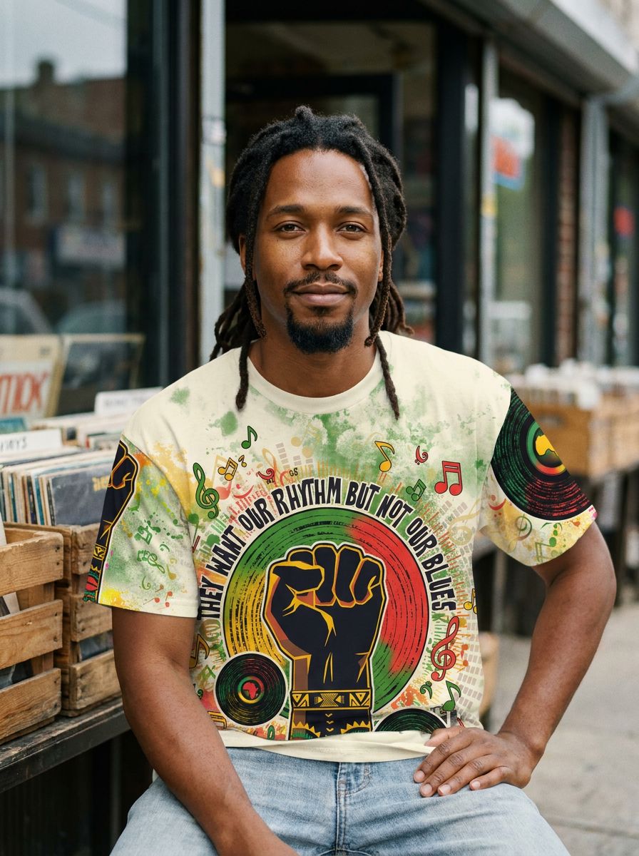 They Want Our Rhythm, Not Our Blues T-shirt AOP Tee Tianci 