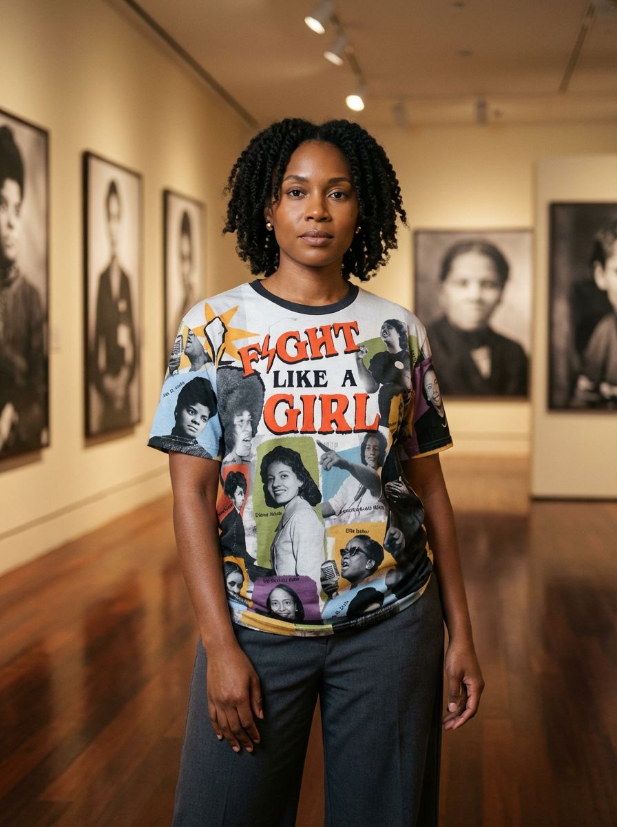 Fight Like A Girl T-shirt AOP Tee Tianci 