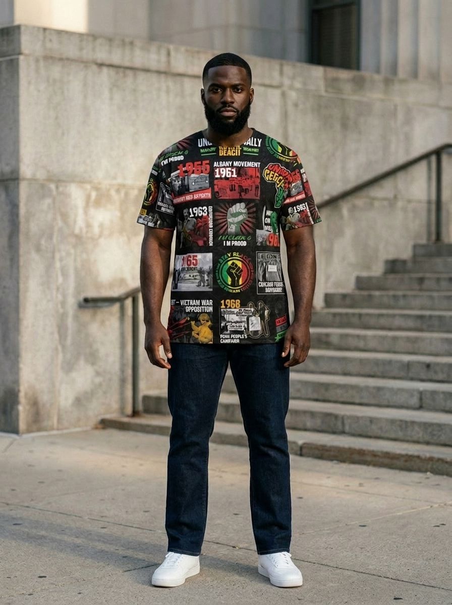 Civil Rights Movement Poster Art T-shirt AOP Tee Tianci 