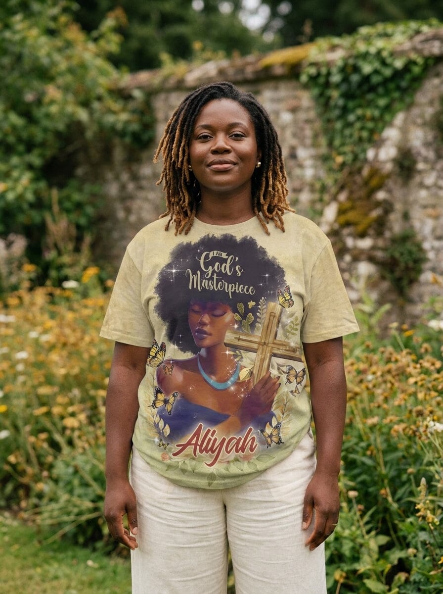 Personalized I Am God's Masterpiece T-shirt AOP Tee Tianci 