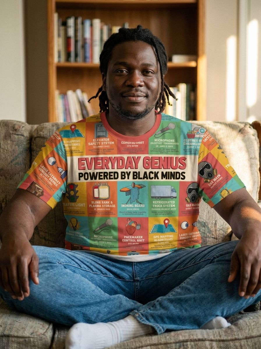 Everyday Genius Powered by Black Minds T-shirt AOP Tee Tianci 