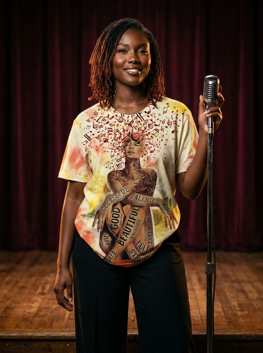 Black Queen Tie Dye T-shirt AOP Tee Tianci 