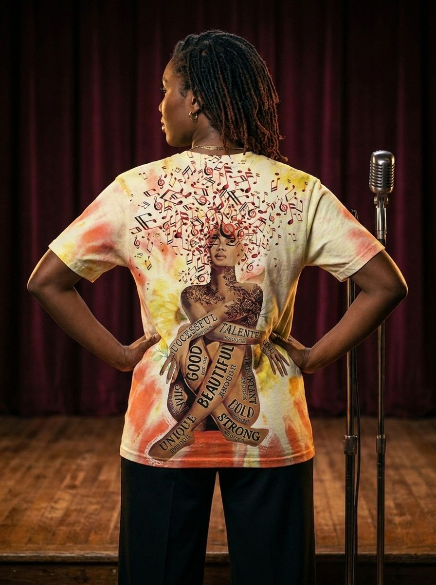 Black Queen Tie Dye T-shirt AOP Tee Tianci 