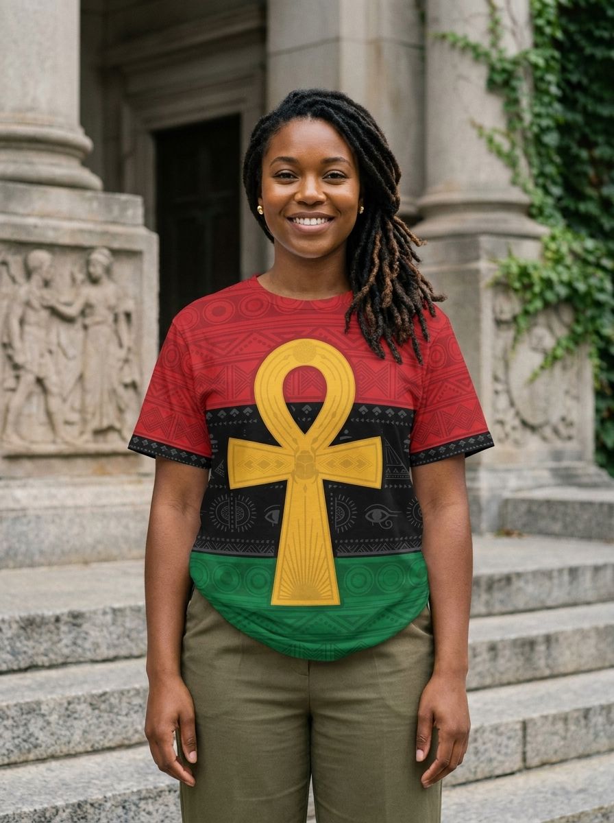 Pan African Ankh T-shirt AOP Tee Tianci 