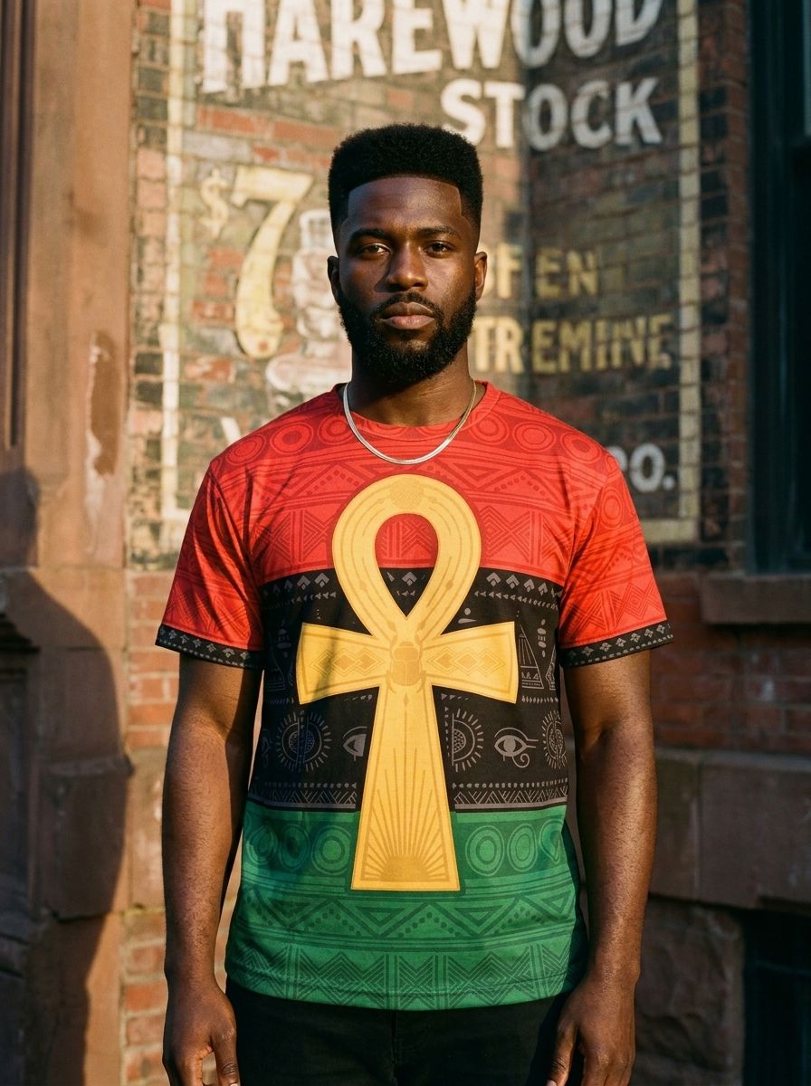Pan African Ankh T-shirt AOP Tee Tianci 