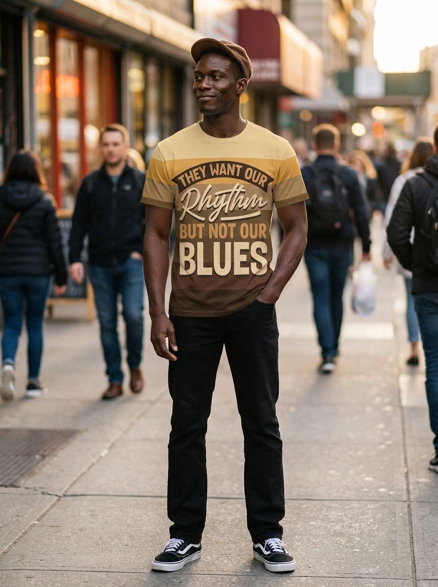 They Want Our Rhythm But Not Our Blues In Melanin Shades T-Shirt AOP Tee Tianci 