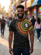 Adinkra Symbols Print Sleeve T-shirt AOP Tee Tianci 