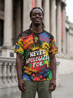 Never Apologize For Being Black T-shirt AOP Tee Tianci 