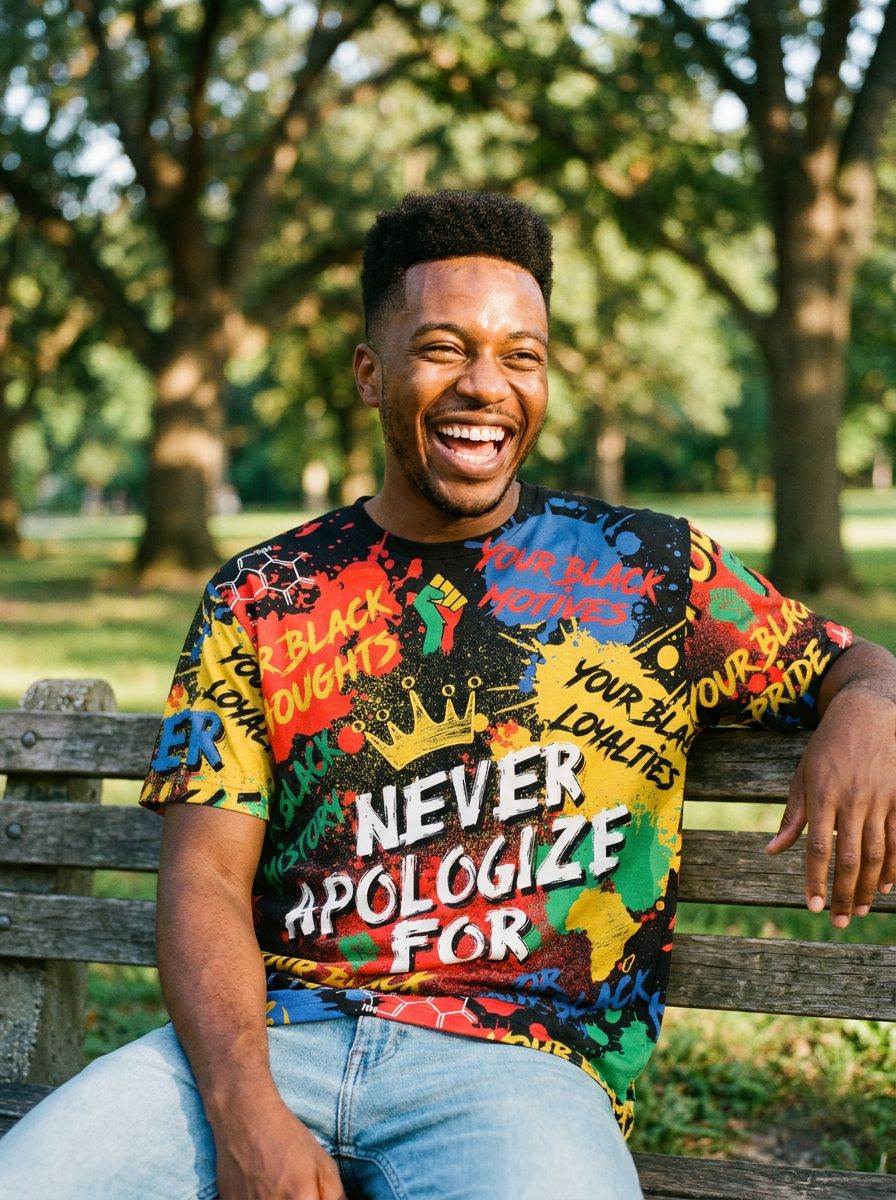 Never Apologize For Being Black T-shirt AOP Tee Tianci 