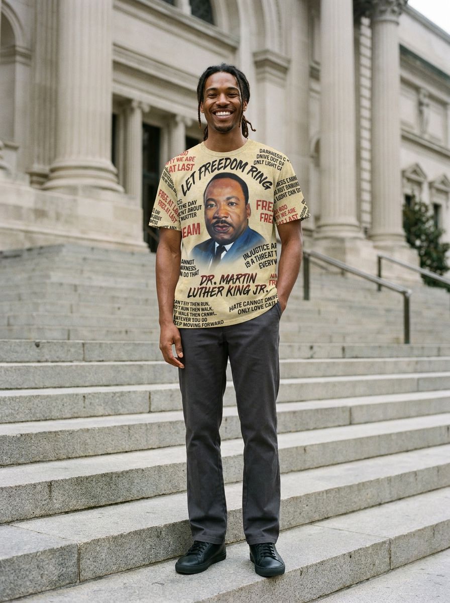Martin Luther King The Leader 2 T-shirt AOP Tee Tianci 