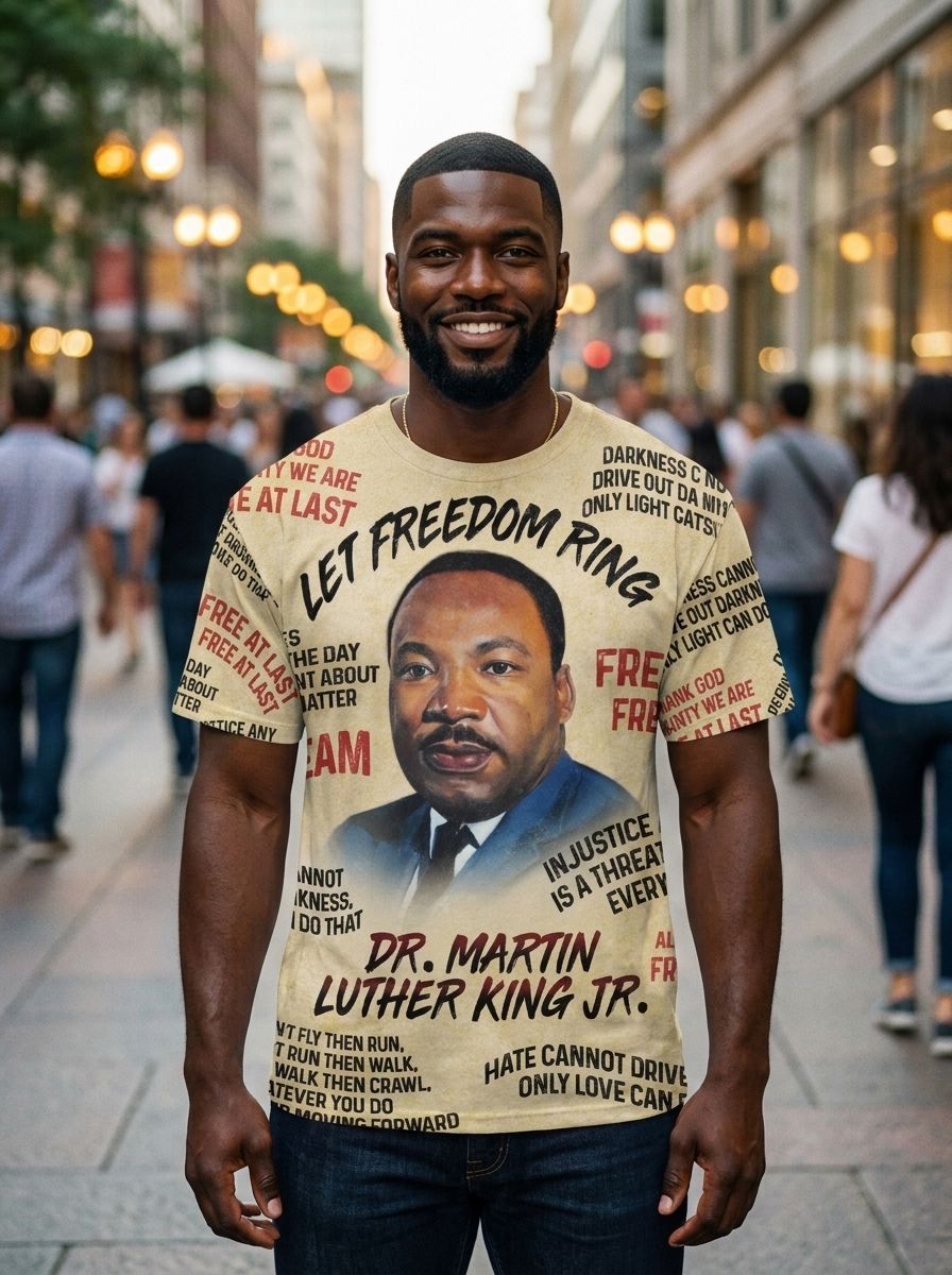 Martin Luther King The Leader 2 T-shirt AOP Tee Tianci 