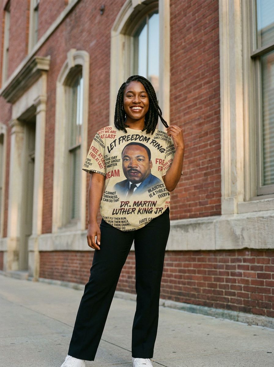 Martin Luther King The Leader 2 T-shirt AOP Tee Tianci 