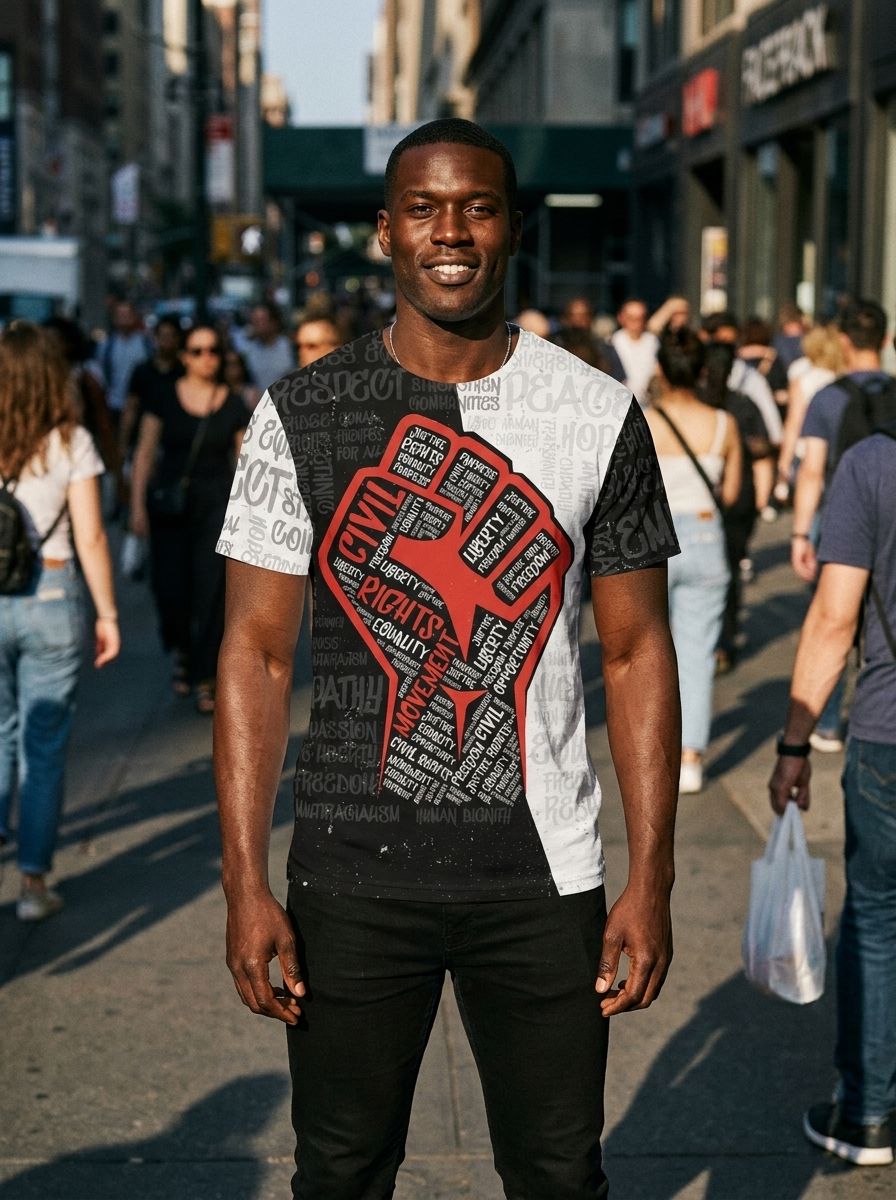 Civil Rights Movement Justice Fist T-shirt AOP Tee Tianci 