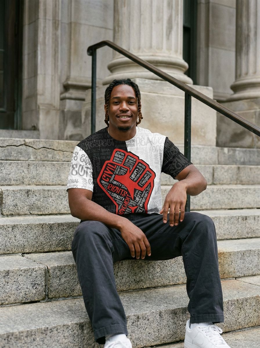 Civil Rights Movement Justice Fist T-shirt AOP Tee Tianci 