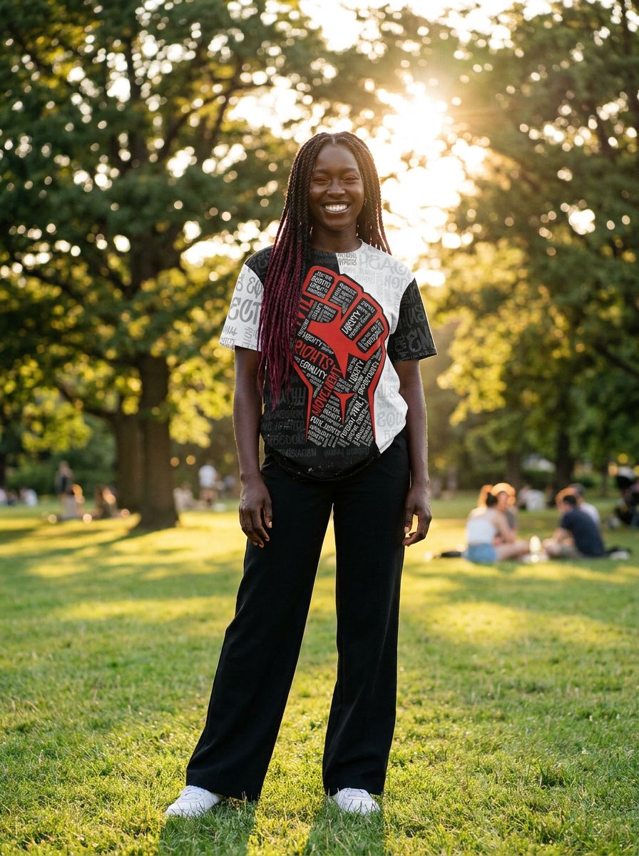 Civil Rights Movement Justice Fist T-shirt AOP Tee Tianci 