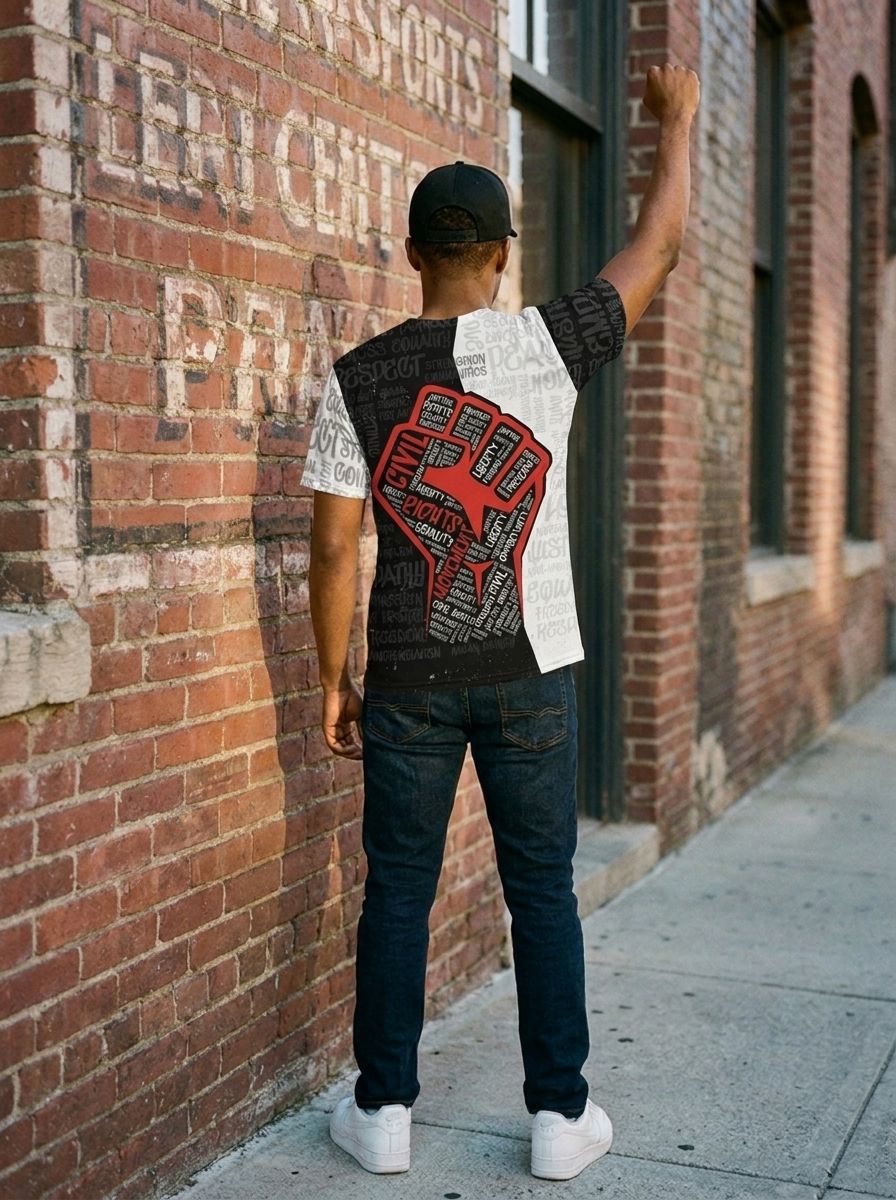 Civil Rights Movement Justice Fist T-shirt AOP Tee Tianci 