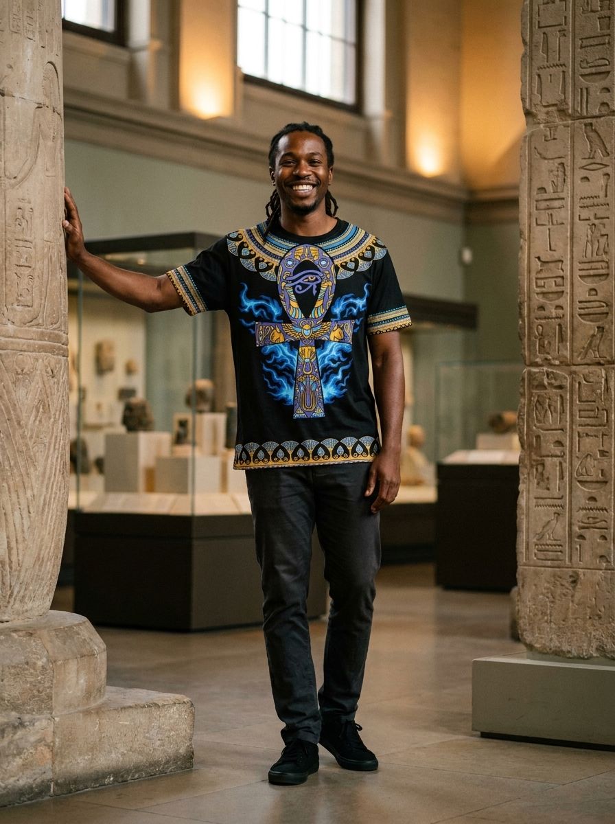 Egyptian Ankh Ft Eye Of Ra T-shirt AOP Tee Tianci 