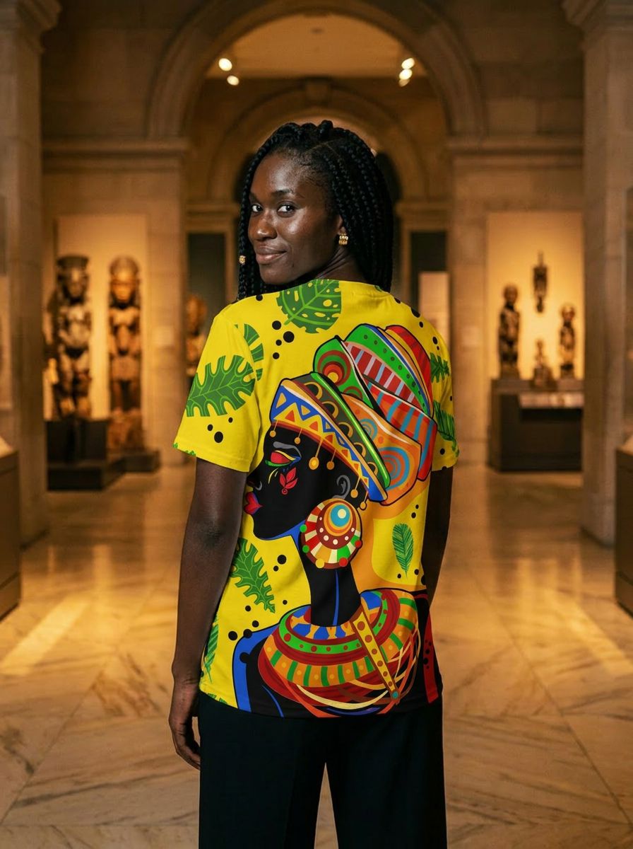 African Art Woman T-shirt AOP Tee Tianci 