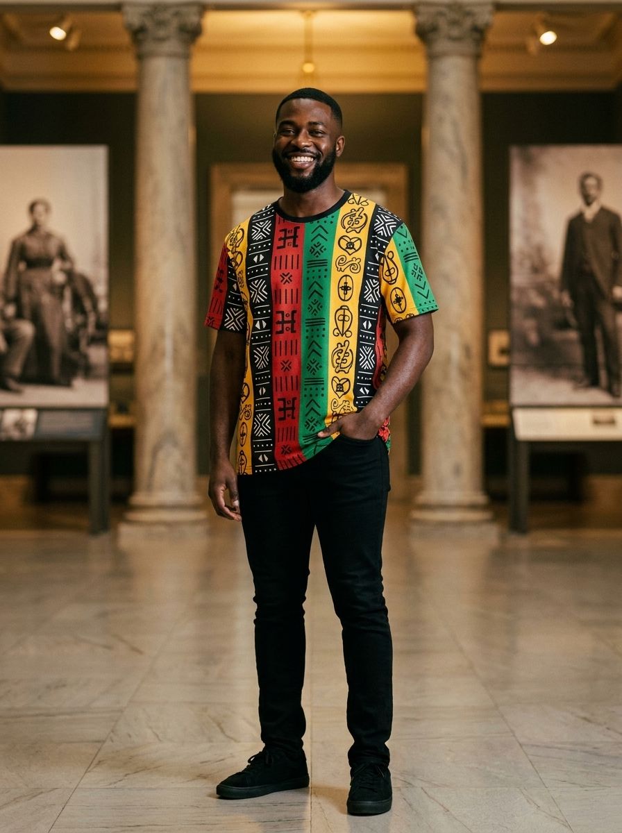 African Symbols In Pan African Colors T-Shirt AOP Tee Tianci 