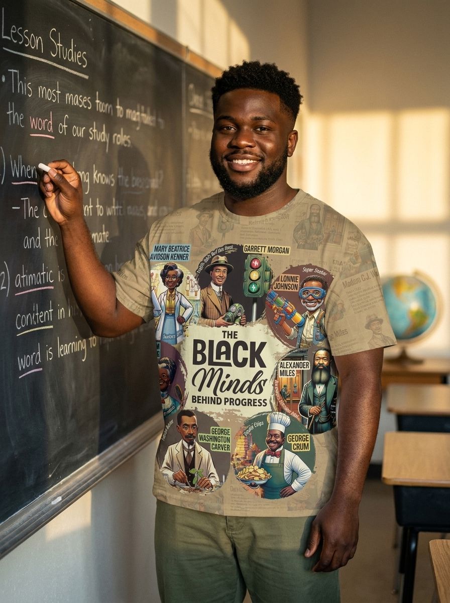 The Black Minds Behind Progress T-shirt AOP Tee Tianci 