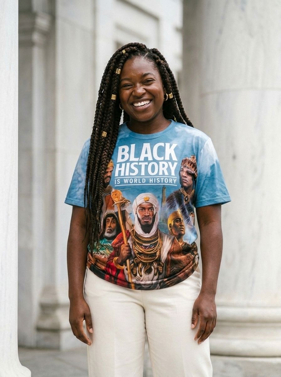 Black History Is World History T-shirt AOP Tee Tianci 