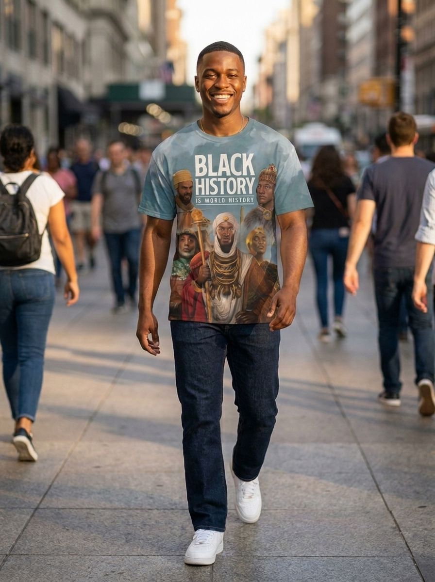 Black History Is World History T-shirt AOP Tee Tianci 