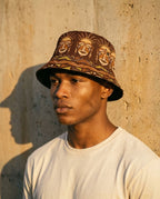 African Mask Printed Mudcloth Bucket Hat Bucket Hat Tianci 