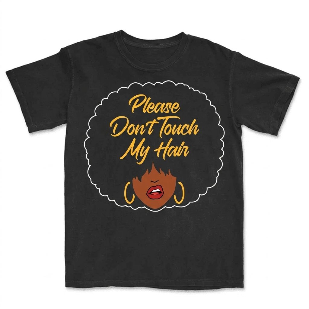 Please Don't Touch My Hair T-Shirt Apparel Gearment Premium - Heavyweight & Vintage Black S