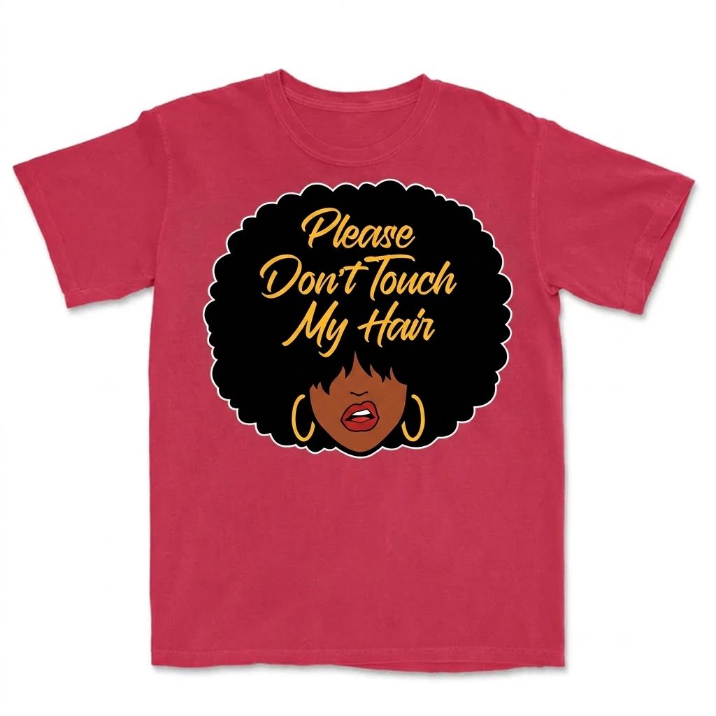 Please Don't Touch My Hair T-Shirt Apparel Gearment Premium - Heavyweight & Vintage Red S